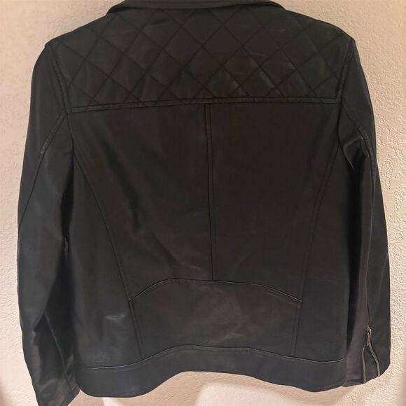 Universal Thread Women's Moto Jacket Black Faux Leather Quilted Size S - Picture 4 of 4